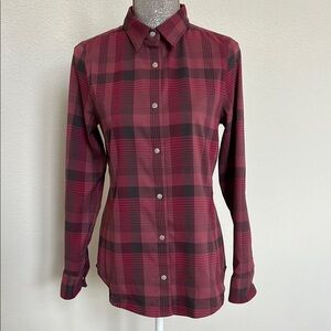 FLYLOW Brigitte Tech Snap front Flannel Shirt Small Tahoe California design Ski